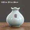 Jarrón Decorativo Creativo de Horno Ge Flor Artificial Mini Botella Adornos Jarrón de Cerámica Estilo Chino Hierba de Monedas de Cobre Planta Hidropónica