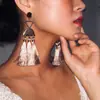 Pendientes de playa de estilo étnico con lentejuelas geométricas de aleación y borlas, joyería transfronteriza europea y americana.