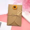 Cartões de aniversário criativos estilo retrô, cartões de felicitações de alta qualidade, papel kraft, DIY com flores secas, para expressar gratidão e enviar bênçãos, adequados para formatura e o Festival Qixi