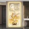 Pintura con Luz LED, Pintura Decorativa de Entrada de Lujo Ligero, Pintura Colgante para Pasillo y Pasillo, Mural Moderno Simple, Pintura Luminosa LED