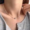 Collar de plata para mujer, de alta calidad, ligero, de nicho, de lujo, estilo suéter, cadena de clavícula informal, combinable con todo.