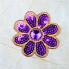 Venta al por mayor de apliques de tela octogonales con flores de ocho pétalos, lentejuelas bordadas, pequeñas flores, accesorios de ropa con adhesivo que se pueden coser en caliente