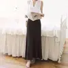Estilo Coreano Chica Gordita Falda Gris Mujer Verano 2024 Delgada Escalonada Cintura Alta Dosificación Delgada Línea A Gran Oscilación Falda Larga Moderna