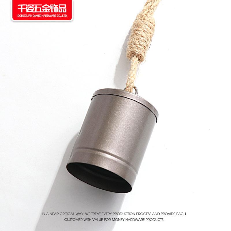单个铁皮筒麻绳铃铛06