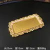Nuevo Cuenco Rectangular de Hierro Forjado con Encaje de Concha para Frutas Espesor Patrón Europeo Bandeja Dorada Bandeja de Almacenamiento Bandeja de Metal para Té