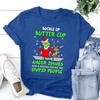 Camiseta de manga corta con estampado navideño de Grinch de pelo verde, ideal para Navidad europea y americana.