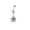 Anel de Umbigo de Aço Inoxidável com Pingente de Flor Personalidade Retro Europeia Joia para Piercing Cruz