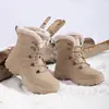 Botas de nieve de suela gruesa Harbin transfronterizas para mujer, forradas en vellón de invierno, gruesas, impermeables, antideslizantes, acolchadas de algodón, botas cálidas para mujer