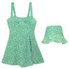 Traje de baño de una pieza, sexy, adelgazante, con sombrero floral, para niñas, estudiantes, vacaciones en aguas termales, estilo coreano.