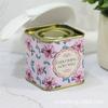 Caja de hojalata cuadrada con diseño de puntos, con aroma a caramelo, para té, sellada, regalo a mano, caja de hojalata para caramelos, lata pequeña portátil para té