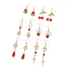 Ez5729 Nuevos Pendientes Elegantes con Borlas Estilo Chino para Mujer, Tachuelas Únicas de Mariposa, Accesorios de Pendientes para Mujer Corazón Cereza