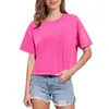 2026 Top Corto de Manga Corta Estilo Vintage Americano Streetwear Chica Picante Deportivo Camiseta de Algodón Puro Logo Personalizado Bajo Pedido