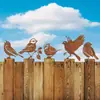 Amazon Transfronterizo Nuevo 5 Pájaros Oxidados Artesanía de Hierro Escultura Escena de Jardín Exterior Decoración