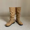 Primer Encuentro Temporada 2026 Otoño Hebilla de Cinturón Estilo Europeo y Americano Nuevo Botas de Motocicleta para Mujer, Botines de Media Caña con Punta Redonda de Moda y Versátiles para Mujer