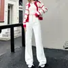 Jeans Reta de Cintura Alta Estilo Relaxado para Mulheres, Nova Versão Coreana Primavera e Outono, Jeans de Perna Larga Elegante e que Emagrece, Comprimento no Chão