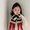 Bufanda para Niños Otoño e Invierno Estilo Coreano Rayas Borlas Bufanda de Moda para Hombres y Mujeres Bebé Cálida Resistente al Viento Protector de Cuello Invierno