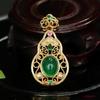 Pendente de Calcedônia Verde Gelo Aiyu Colar de Cristal de Ágata Natural Fábrica Atacado Transmissão ao Vivo Dropshipping S4053014
