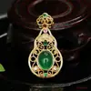 Pendente Calcedônia Verde Imperador de Gelo Aiyu Colar de Agata Cabaça Joias Vintage Transmissão ao Vivo Dropshipping S4061217