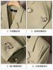 Abrigo Corto de Doble Botonadura de Manga Larga con Cuello de Traje Pequeño para Mujer, Pantalones, Traje de Dos Piezas de Primavera, Otoño e Invierno, a la Moda para Hombres Bajos