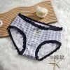 Roupa íntima feminina de algodão puro de fábrica, estilo acadêmico retrô britânico, calcinha de triângulo feminina 10A, fundo antibacteriano, roupa íntima feminina