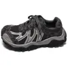 Zapatillas de plataforma de malla de cuero suave estilo europeo con estampado de leopardo para mujer, nueva colección otoño 2026, calzado deportivo casual cómodo y versátil