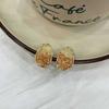 Pendientes de cristal dorado champán con contraste irregular, diseño único, ligeros, lujosos y elegantes, de alta calidad.