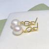 Accesorios de perlas de bricolaje S925 placa ligera de plata esterlina pendientes elegantes hechos a mano soporte vacío joyería de plata pendientes de moda Soporte de plata