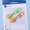 Pingente Chaveiro de Contas de Quebra-Cabeça, Chaveiro de Resina Festa de Frutas Vibrantes e Coloridas, Chaveiro DIY Fofo e Feminino
