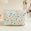 Nova Bolsa de Maquiagem Acolchoada Floral Feminina Necessaire de Viagem Portátil Bolsa de Armazenamento para Cosméticos Batom Carteira