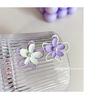 Pendientes de flores asimétricas moradas para mujer, pequeños, frescos, bonitos, exquisitos, de celebridades de Internet, con diseño de nicho, elegantes.