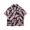 Cuello de solapa 2026 Estilo nuevo Camisa floral para hombre Estilo coreano Holgada Moda Estampada Estilo playero Casual Camisa de manga corta Exportación