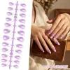 Amazon Estilo Francês Amêndoa Cor Sólida Branco Francês Simples Usáveis Unhas Atacado Arte de Unha Finalizada Unhas Postiças Adesivos de Unha