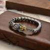 Pulsera Étnica Tejida a Mano Pixiu Moda Vintage para Hombre Amuleto de la Suerte Tesoro Pulsera Personalizada Plata