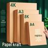 Vendas Diretas da Fábrica Celulose de Madeira Pura A4/A3 Papel Kraft 80g 200g Papel Kraft Duro Espesso Papel para Impressão Origami Feito à Mão