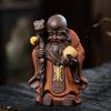 Adornos de cumpleaños para mascotas de té de arena púrpura de Yixing, esculturas de figuras hechas a mano, juego de té, artesanías de mesa, se pueden levantar regalos al por mayor