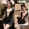 Lingeries Divertidas e Sexy, Vestido Sexy Estilo Balada com Decote Profundo em V e Corrente de Diamantes, Pijama Quente sem Costas, Paixão 5086