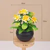 Flores de lótus artificiais criativas 7 pequenas, plantas artificiais em vaso, flores falsas de plástico, pequenos bonsais, decorações florais de plantas verdes para mesa atacado