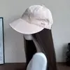 Sombrero de Pescador Rayado Estilo Coreano Primavera Verano Ala Ancha Sombrero de Sol Hace que la Cara se Vea Más Pequeña Cara Lisa Versátil Casual al Aire Libre Sombrero de Protección Solar