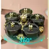 Plato Rotatorio de Acrílico para Frutos Secos Bolsillo para Dulces y Snacks Divisor Bandeja de Frutas Plato Divisor de Almacenamiento Caja para Semillas de Melón
