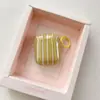 Estojo de Fone de Ouvido Listrado Colorido Criativo de Nicho e Único Capa Protetora Adequado para AirPods 3ª Geração Pro 2ª Geração Capa de Cobertura Completa