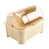 Estante para platos, escurreplatos, estante para tazones de cocina, estante de almacenamiento, caja de almacenamiento para cubiertos, gabinete para tazones con tapa a prueba de polvo