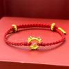 Pulseira fivela de segurança ano do dragão ano do zodíaco dourado pulseira de corda vermelha masculina e feminina pulseira de Ano Novo atacado