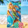 Mengqi Ropa de Hogar Toalla de Playa Estampado de León Toalla Cuadrada de Microfibra Toalla de Baño Absorbente Toalla de Secado Rápido Protector Solar