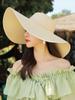 Sombrero de playa Sanya con sombrilla de alero grande de verano para mujer, sombrero de paja con lazo, protector solar, sombrero de sol plegable para playa de verano