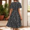 Amazon estación independiente verano ocio vacaciones popular moda personalidad transfronteriza manga corta estampado leopardo vestido