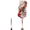 Um Par de Taças de Toast Kit de Material DIY Taças de Champanhe Feitas à Mão Presente de Casamento para Noiva Decoração Criativa de Casamento Taças