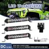 Farol de Motocicleta de 7 polegadas Vermelho e Azul em Formato Reto Veículo Off-Road Luz Lateral LED Ultrafino Luz Modificada Refletor de Carro