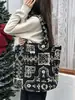 511271 Felpa Retro Gran Capacidad Estudiante Portátil Bolsa de Almuerzo Casual Bolso de Hombro Salida Bolsa para Compras Varios