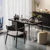 Mesa de Té para Balcón Estilo Chino Nuevo Negro Madera Maciza de Gama Alta Bandeja de Té Isla Pequeña Conjunto de Sillas Elf Comfort
