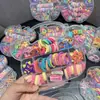 Nuevo set de caja de regalo con coletero y pinzas para el pelo para niñas, cuerda para el pelo dulce de macarrón, pinzas lindas, set de caja de regalo de accesorios para el pelo